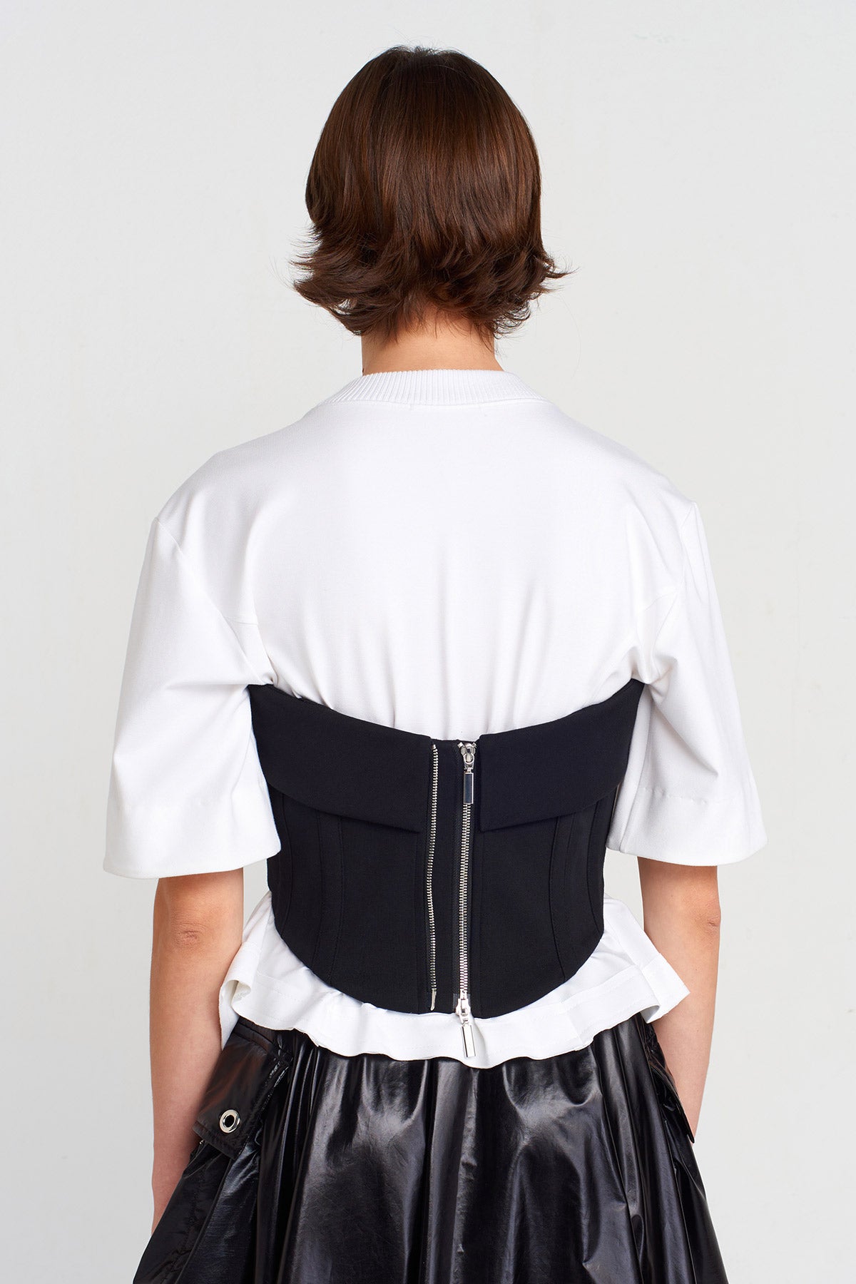Black Strapless Corset Bustier-K251011038