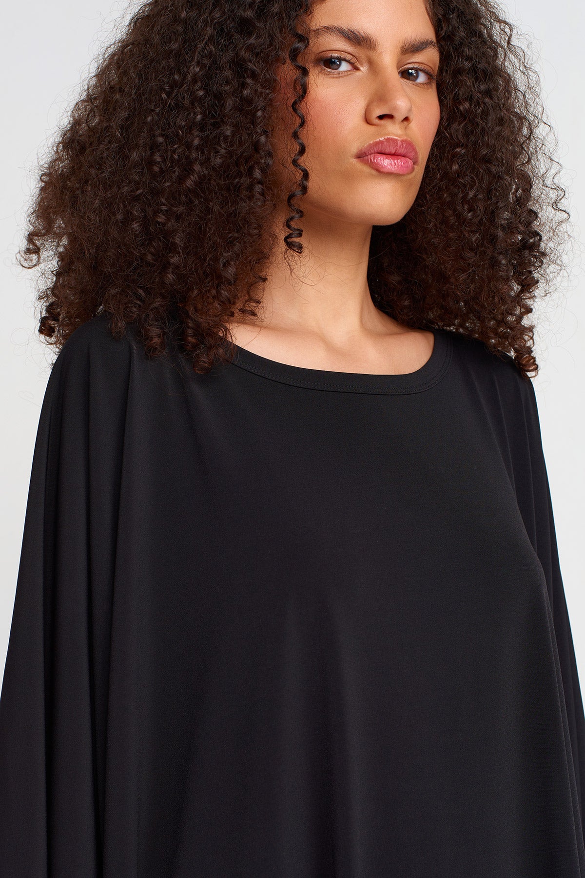 Black Jersey Oversized T-shirt-K251011057