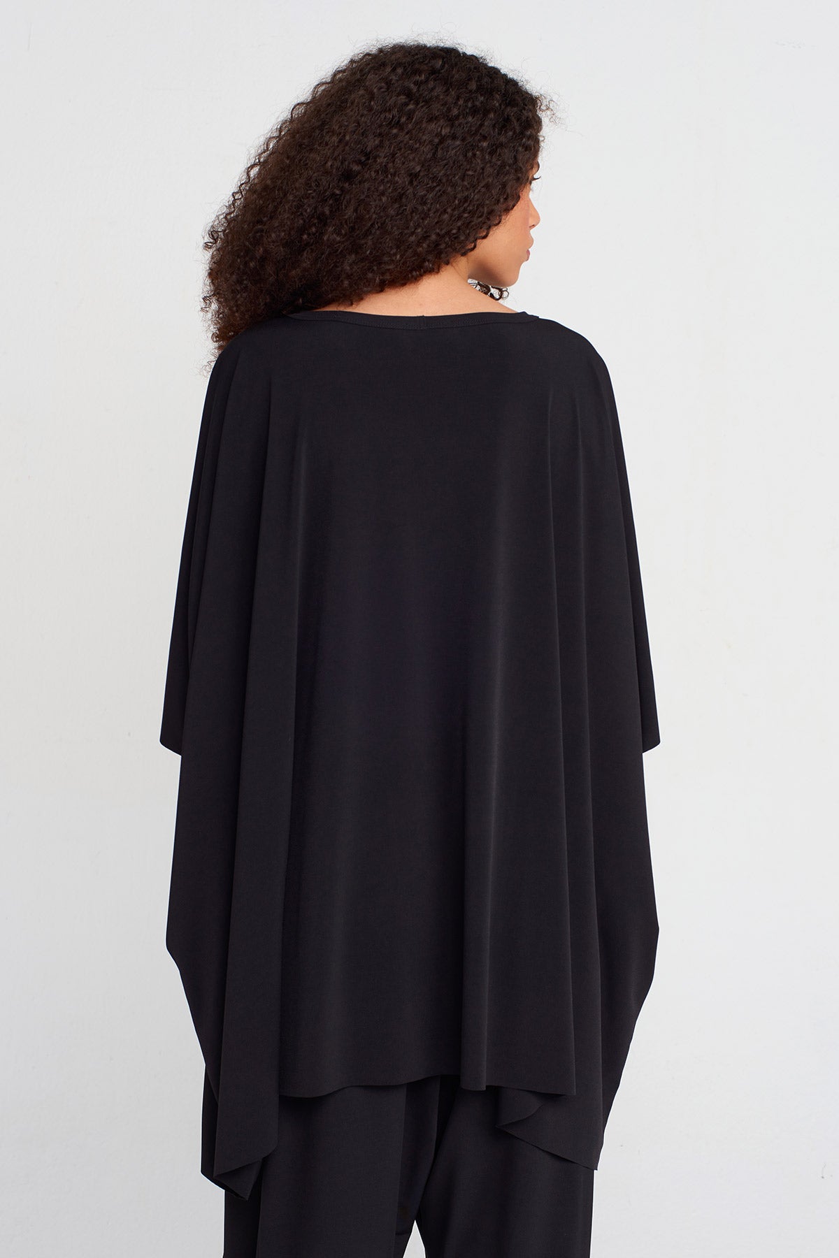 Black Jersey Oversized T-shirt-K251011057
