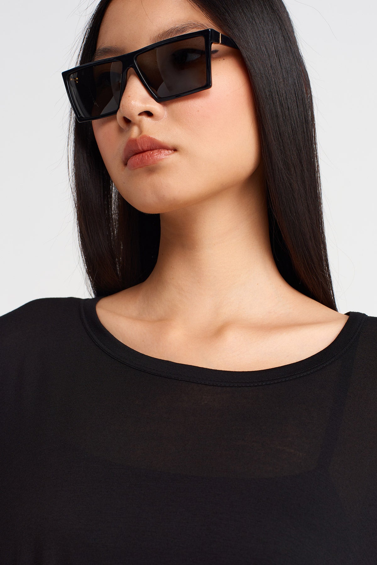 Black Oversized Tunic Bamboo Blouse-K251011085