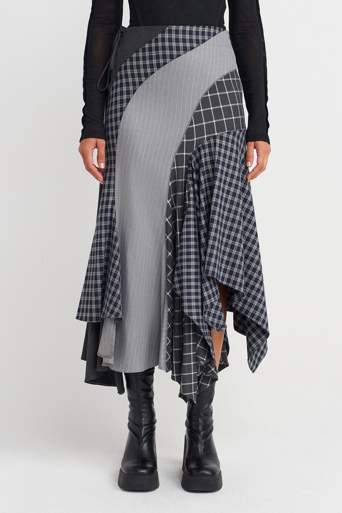 Multicolor Plaid Midi Skirt-K252012013