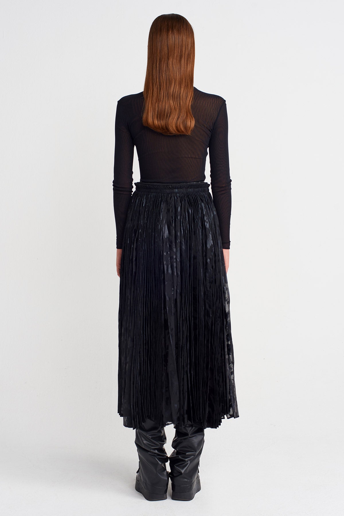 Black Pleated Belt Skirt-K252012016