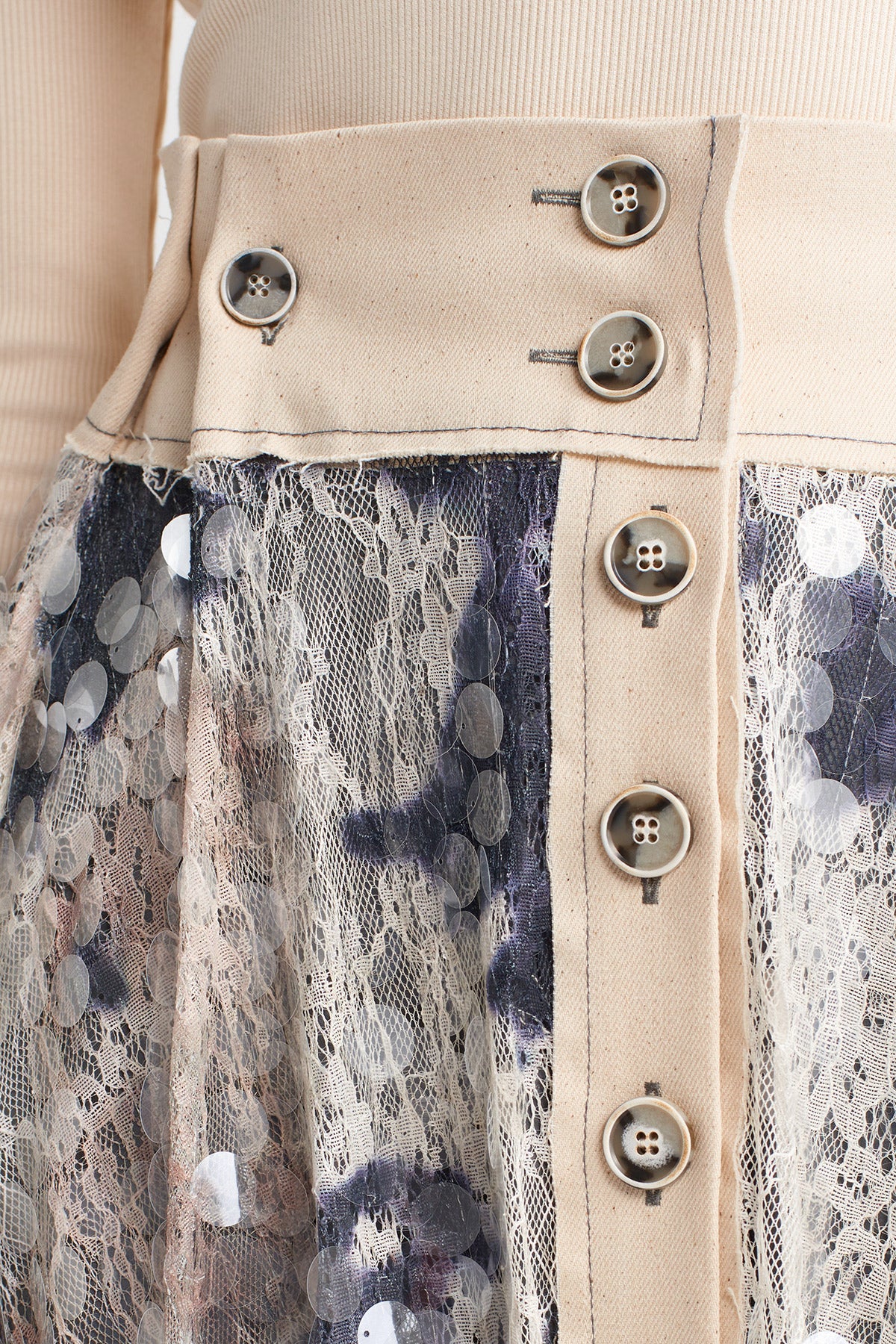 Sequin-Embroidered Guipure Maxi Skirt-K252012020