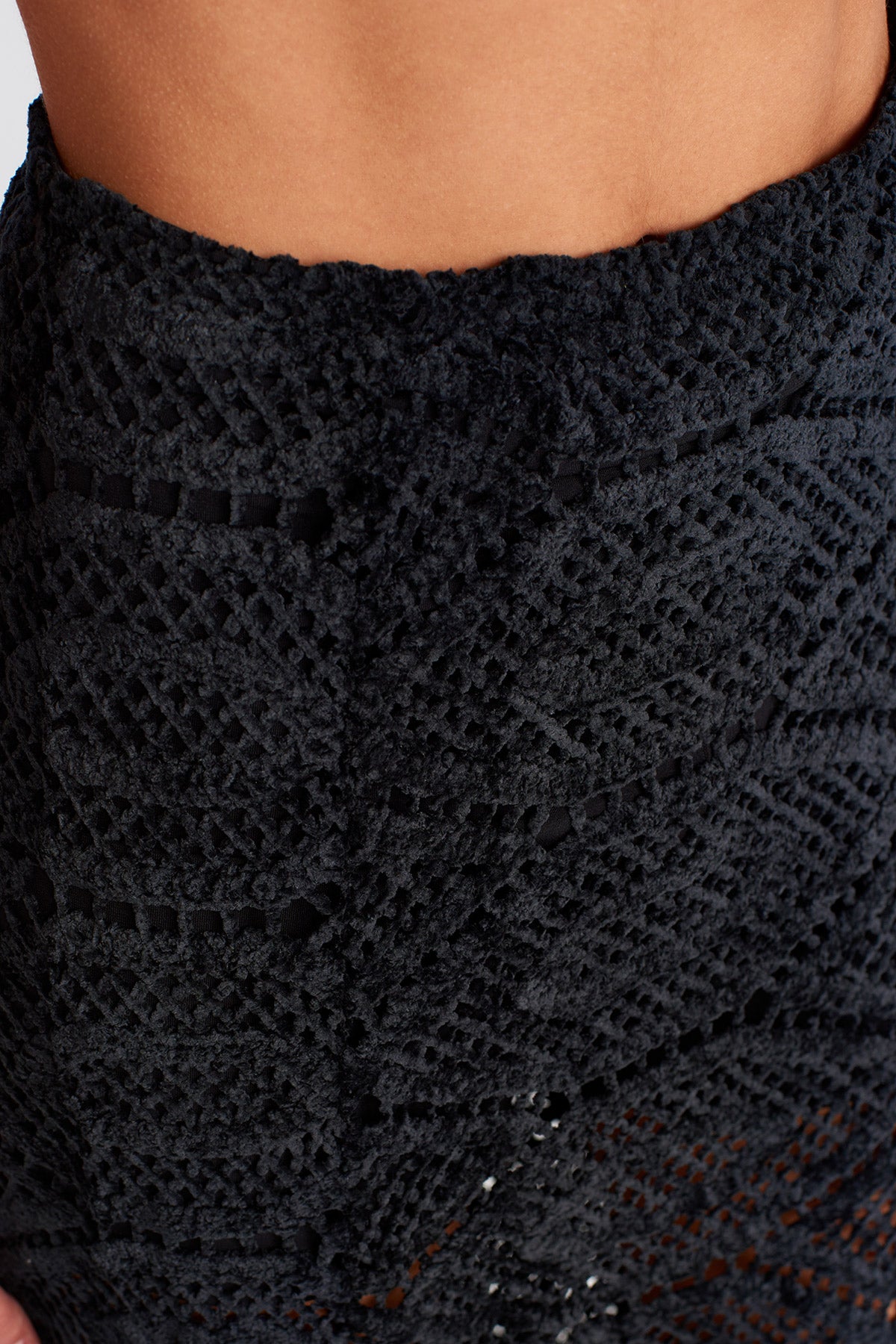 Black Velvet Lace Maxi Skirt-K252012025