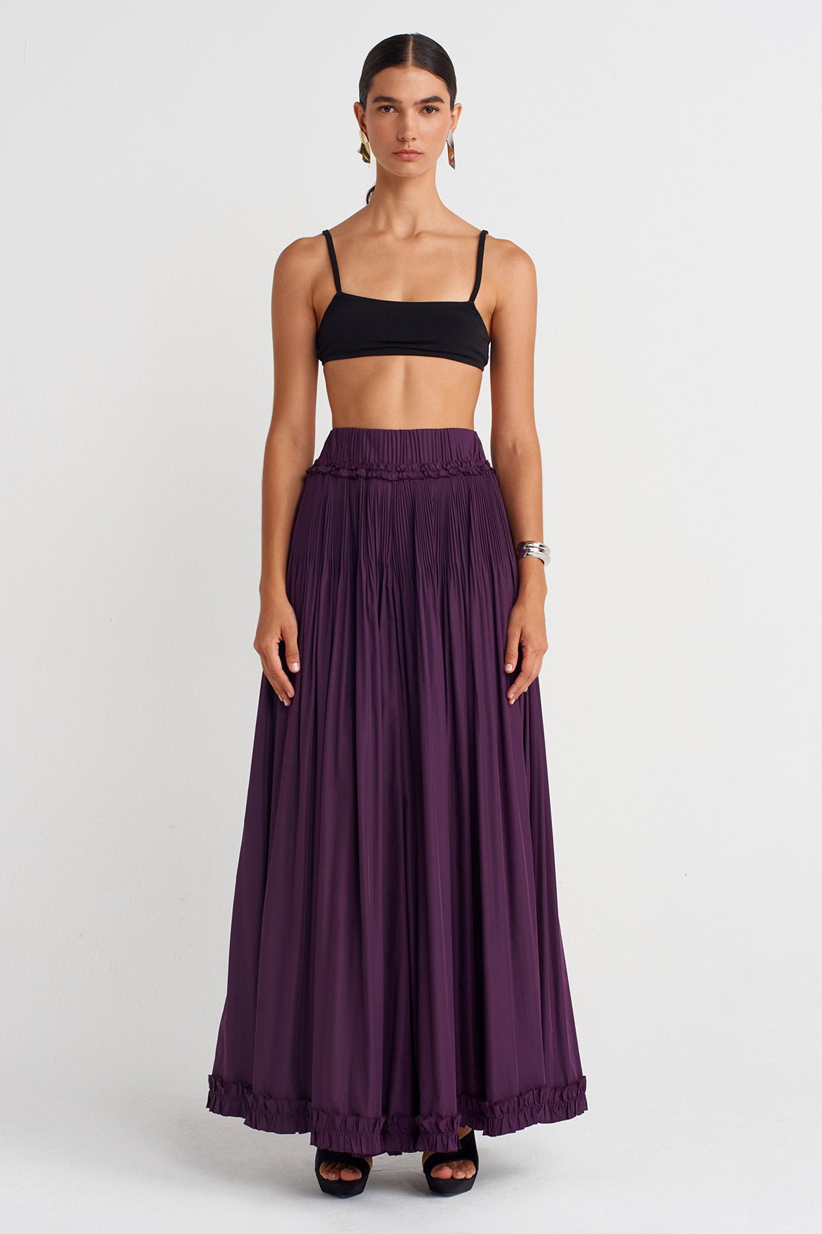 Wide-Leg Taffeta Trousers -K253013014