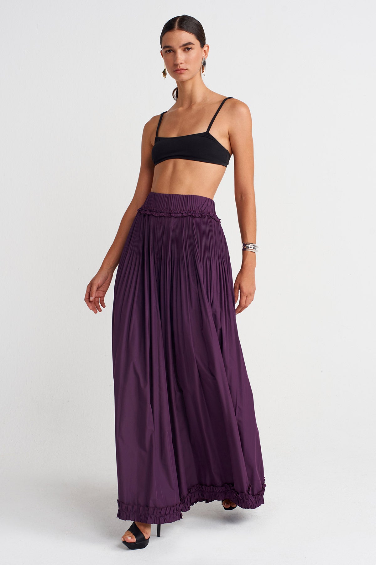 Wide-Leg Taffeta Trousers -K253013014