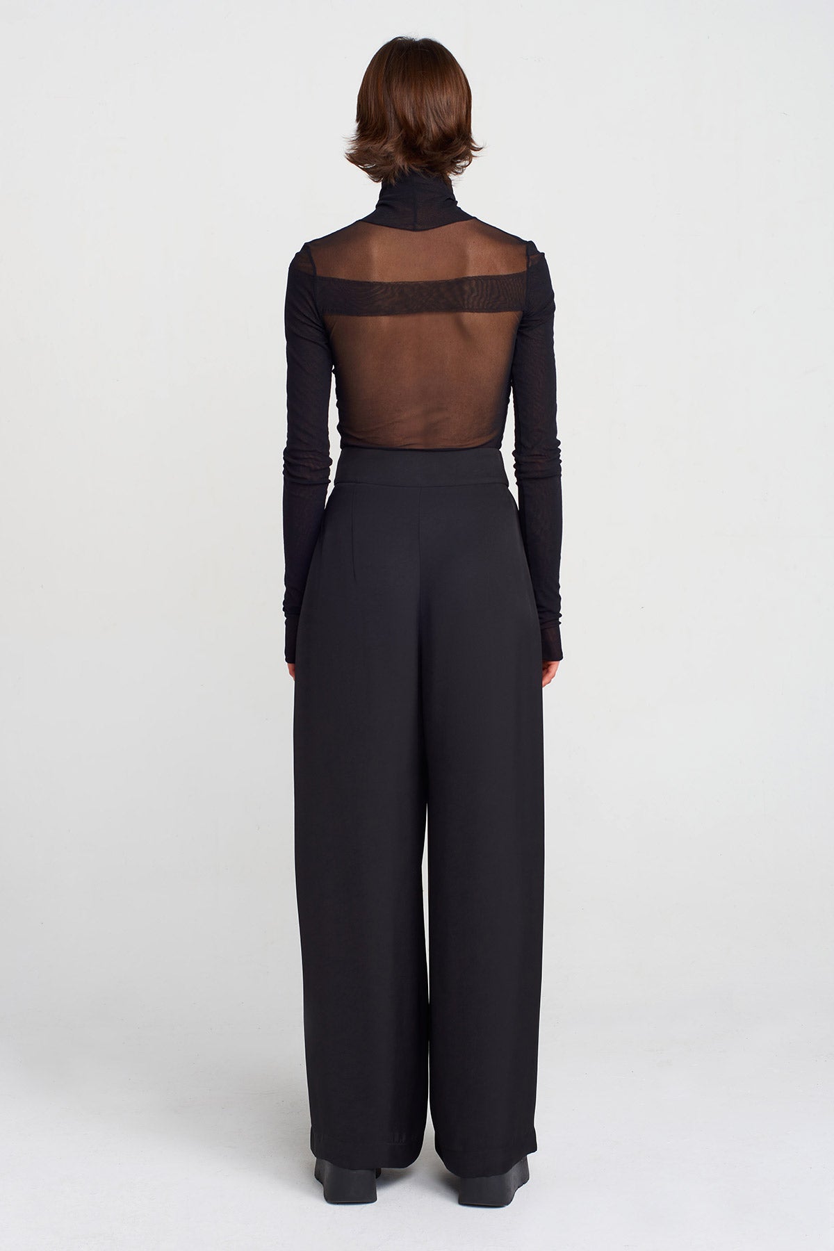 Black Crossover Palazzo Pants-K253013024