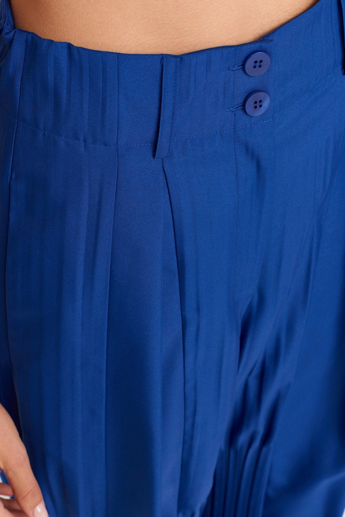 Sea Blue Regionally Pleated Trousers-K253013045
