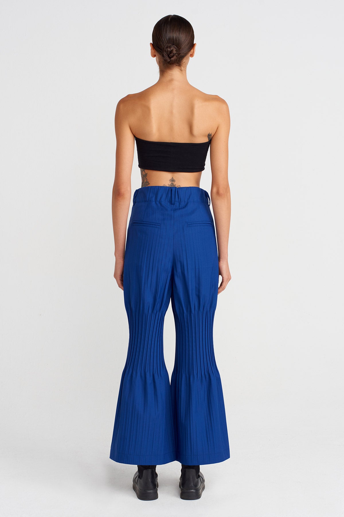 Sea Blue Regionally Pleated Trousers-K253013045