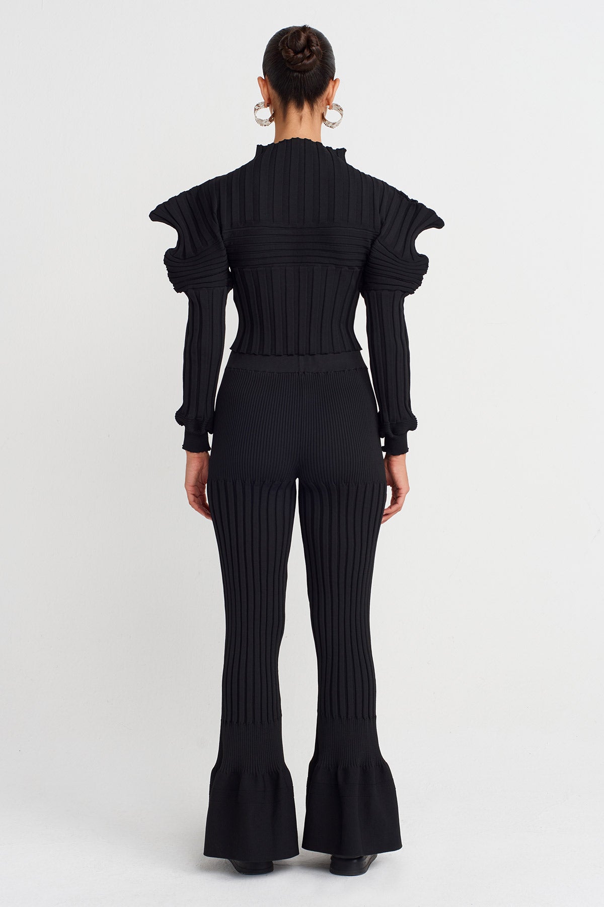 Black High Waist Knitted Trouser-K253013068