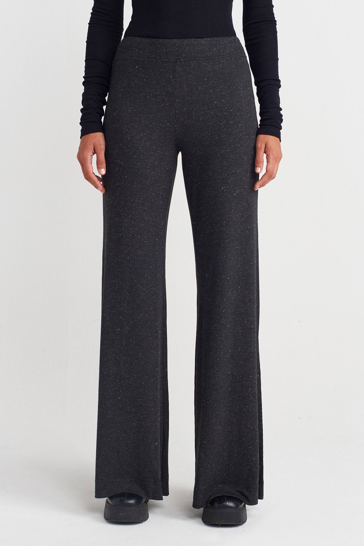 Antrasit Melanj Silver Ribbed Pants -K253013070