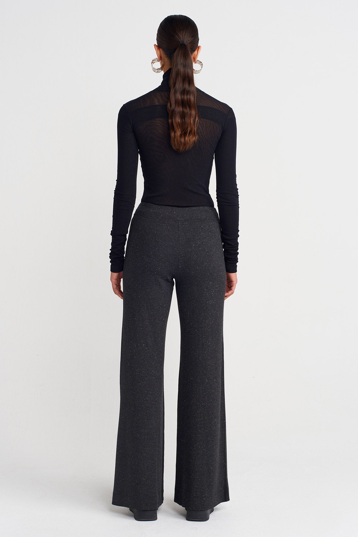 Antrasit Melanj Silver Ribbed Pants -K253013070