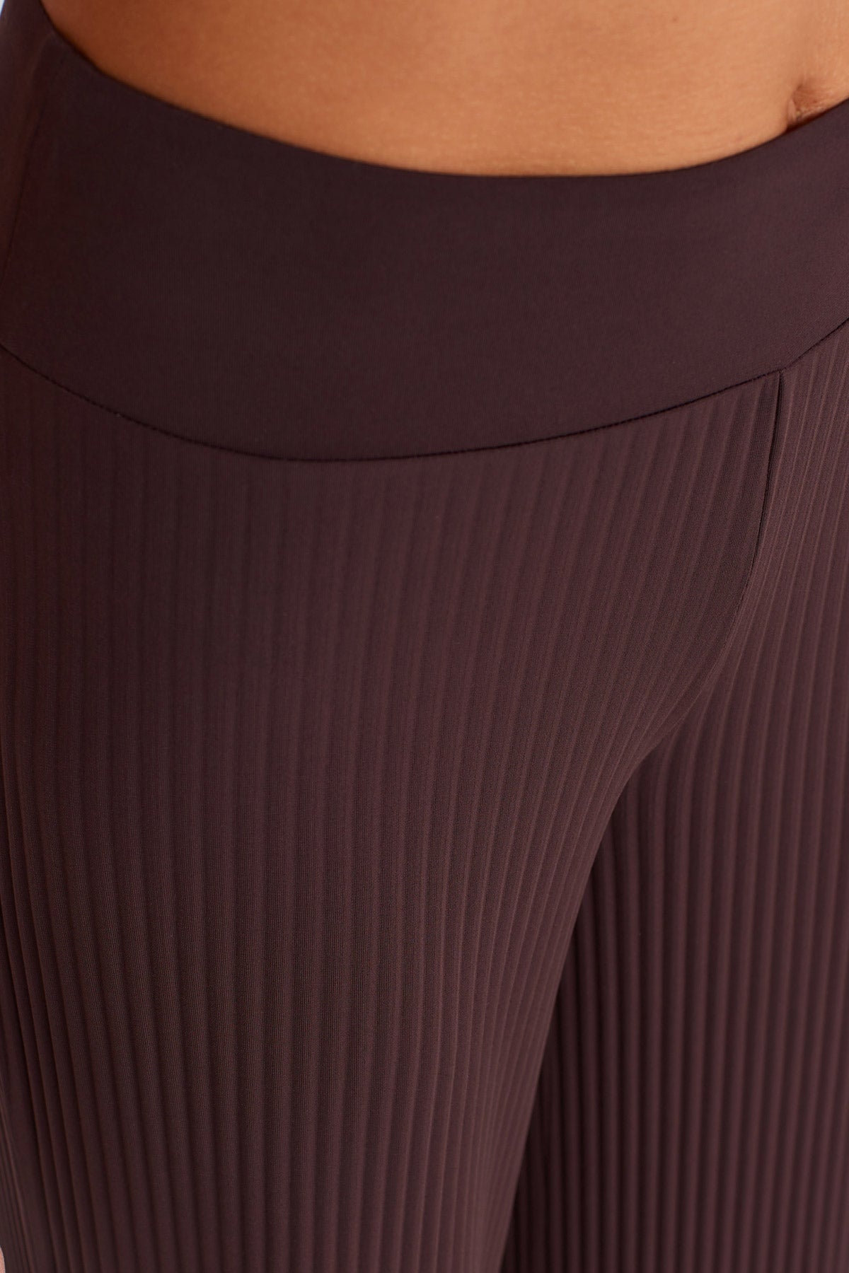 Dark Purple Pleated Straight-Leg Trousers-K253013077
