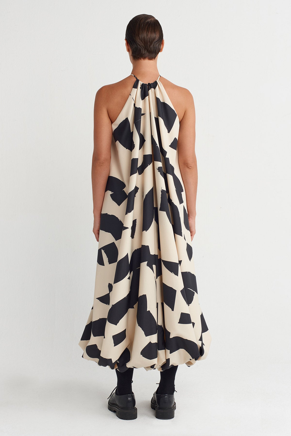 Patterned Long Balloon Dress-K254014010