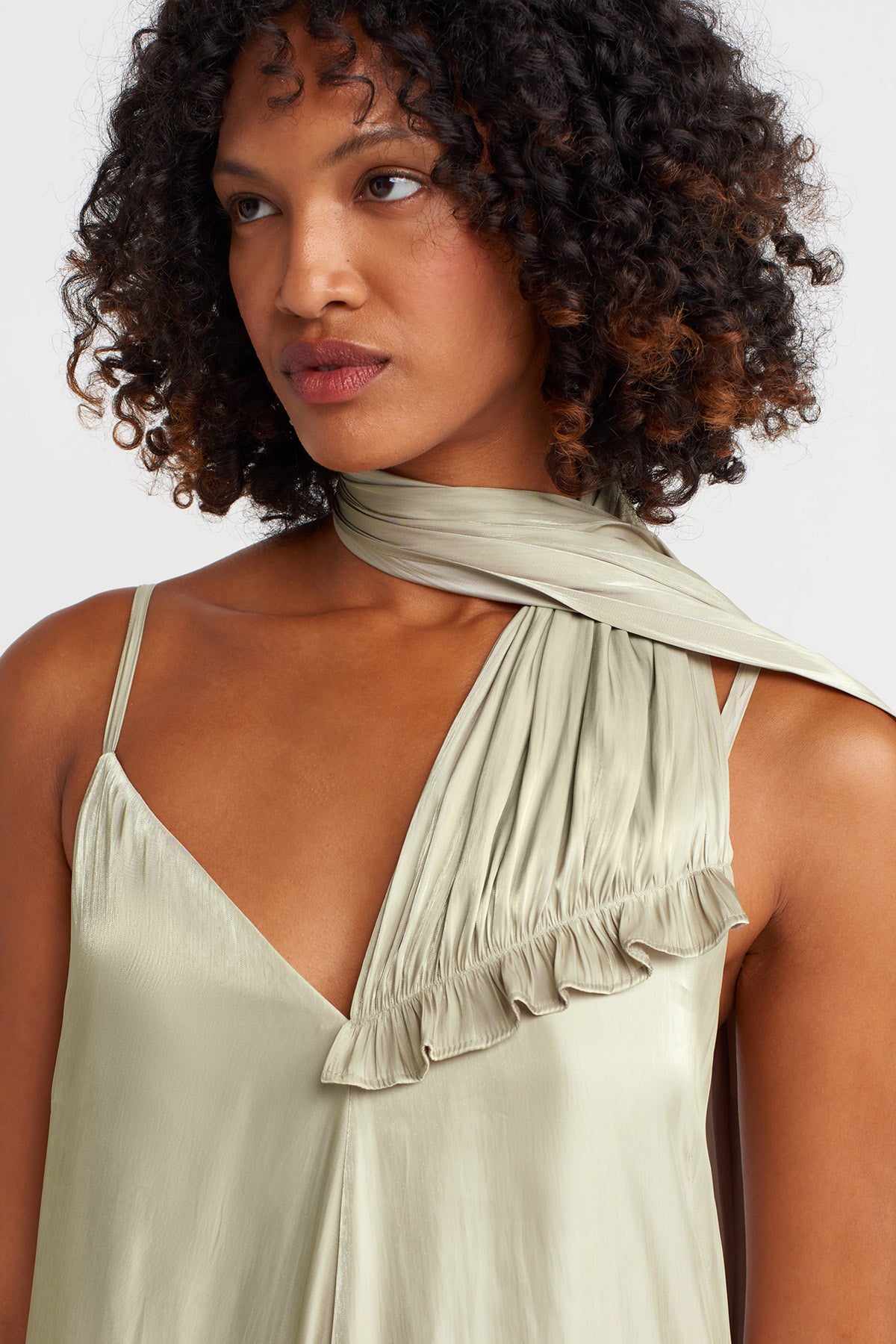 Sand One-Shoulder Strap, Stylish Long Dress-K254014019
