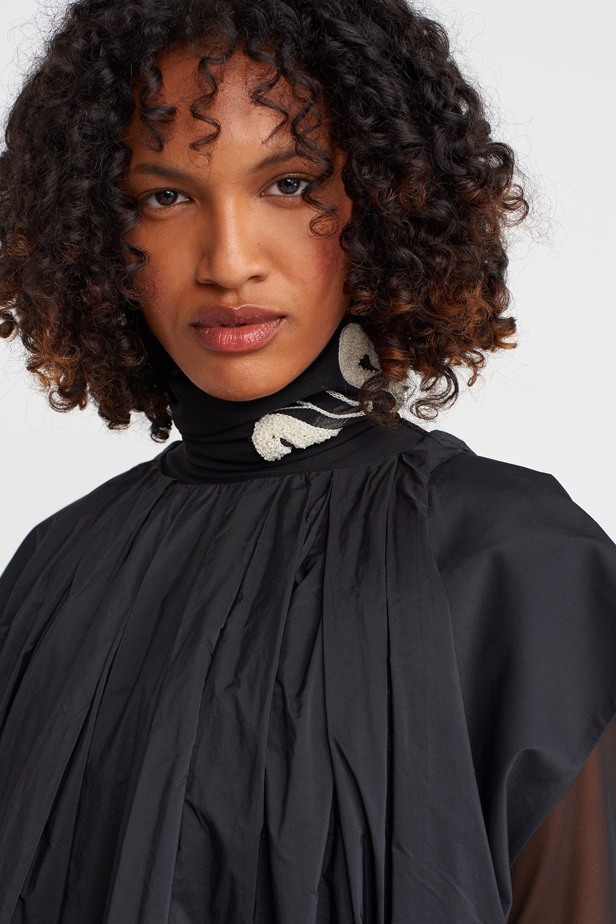 Black Taffeta Balloon Dress-K254014024