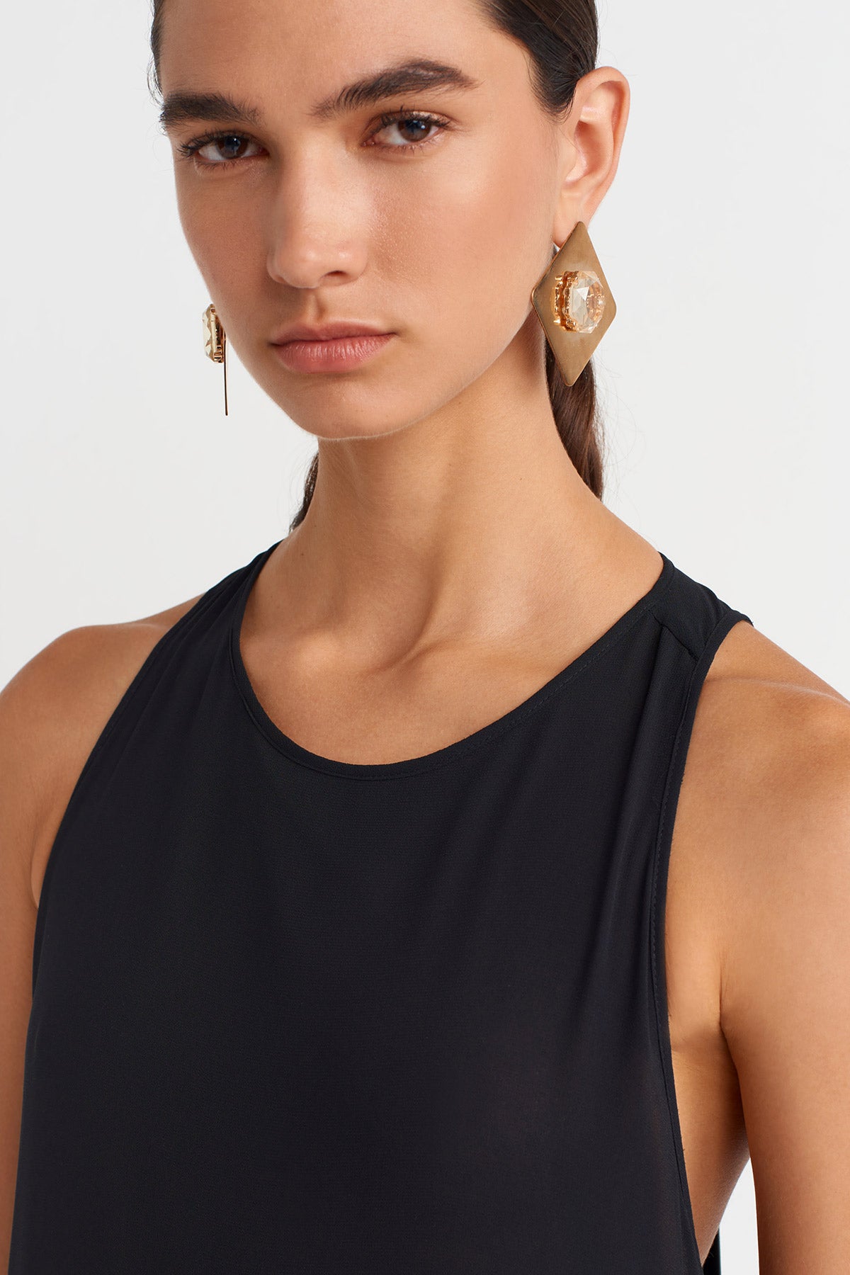 Black Black Tulle-Trimmed Dress-K254014076