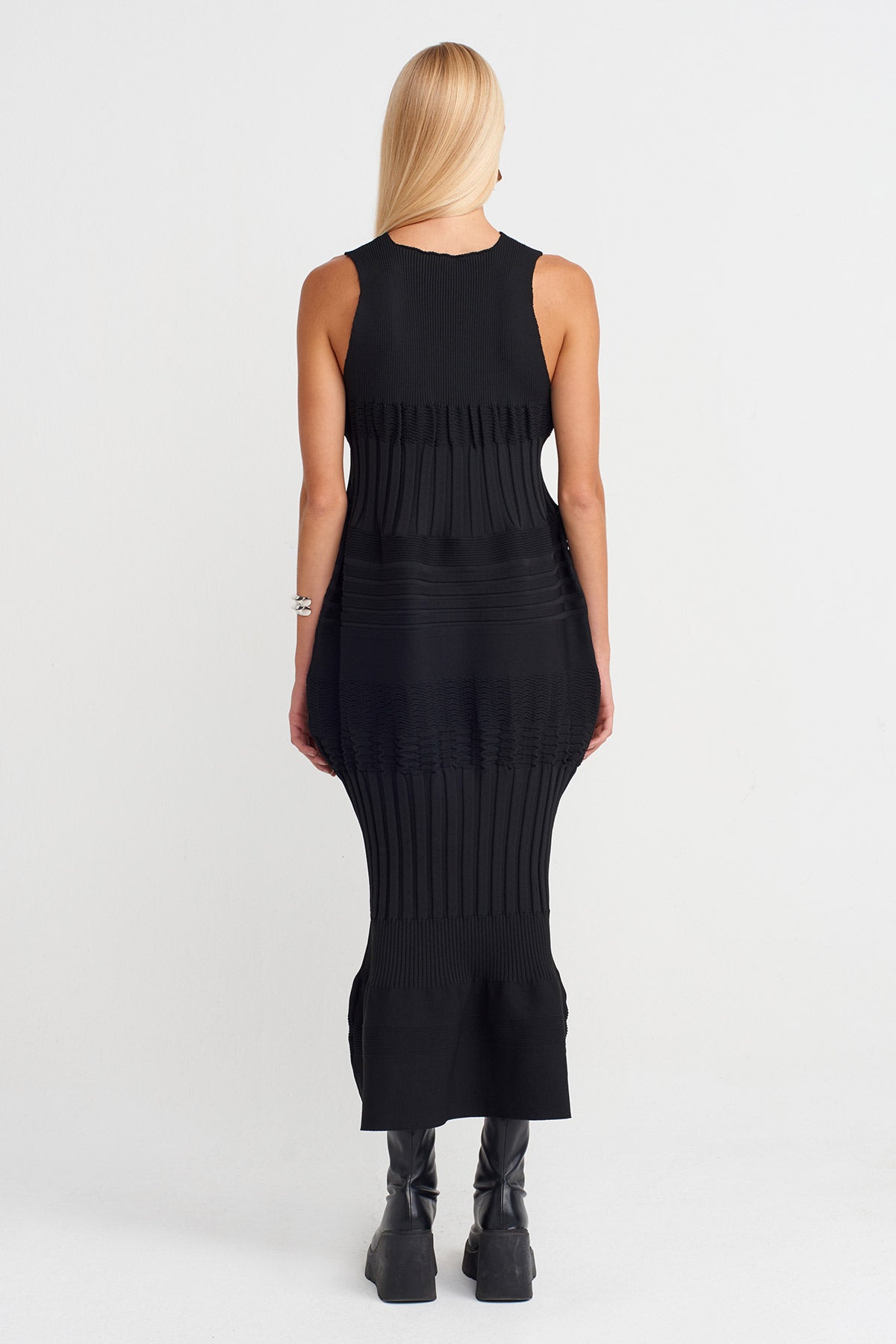 Black Knitted Long Dress-K254014082