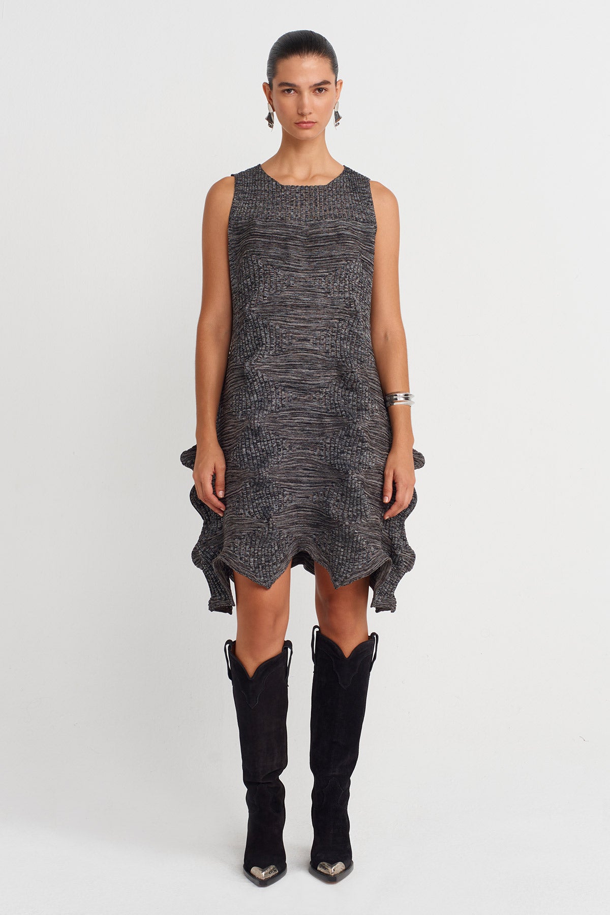 Origami Textured Knit Dress-K254014083