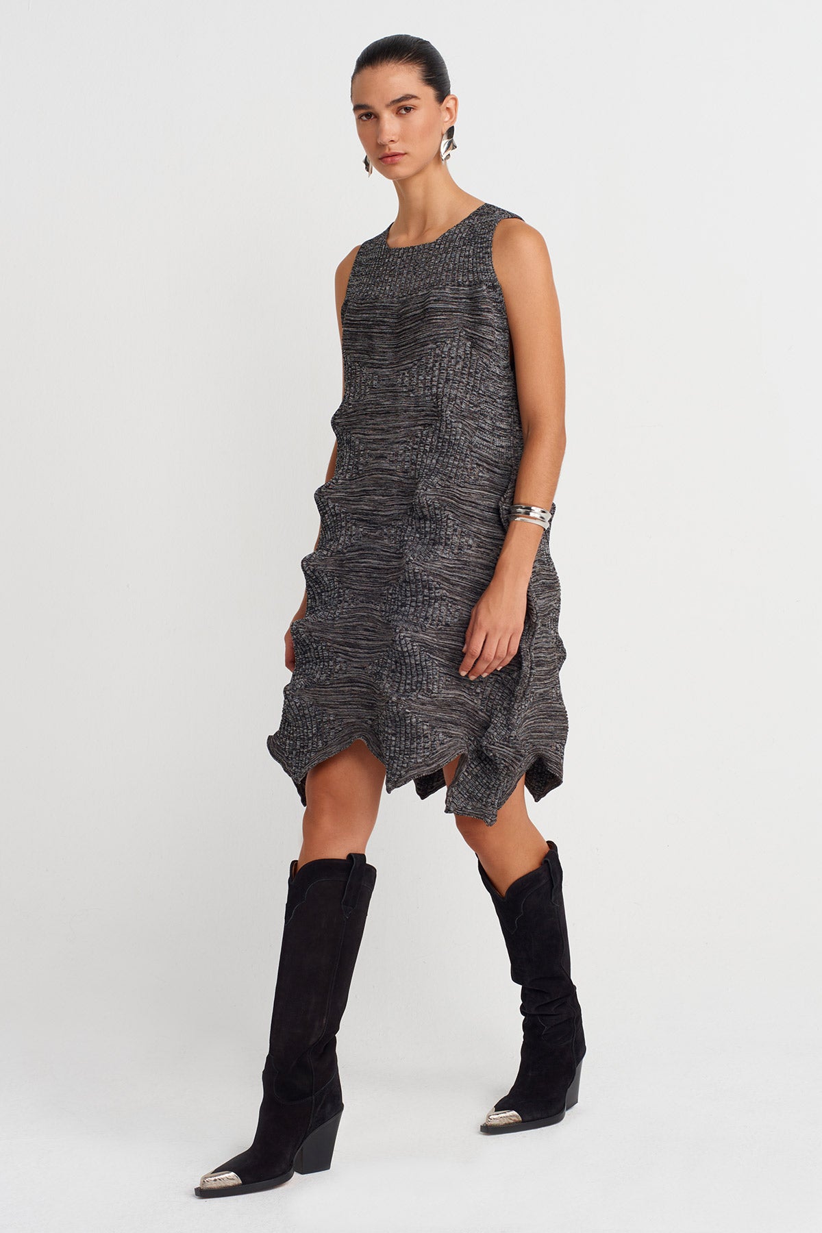 Origami Textured Knit Dress-K254014083
