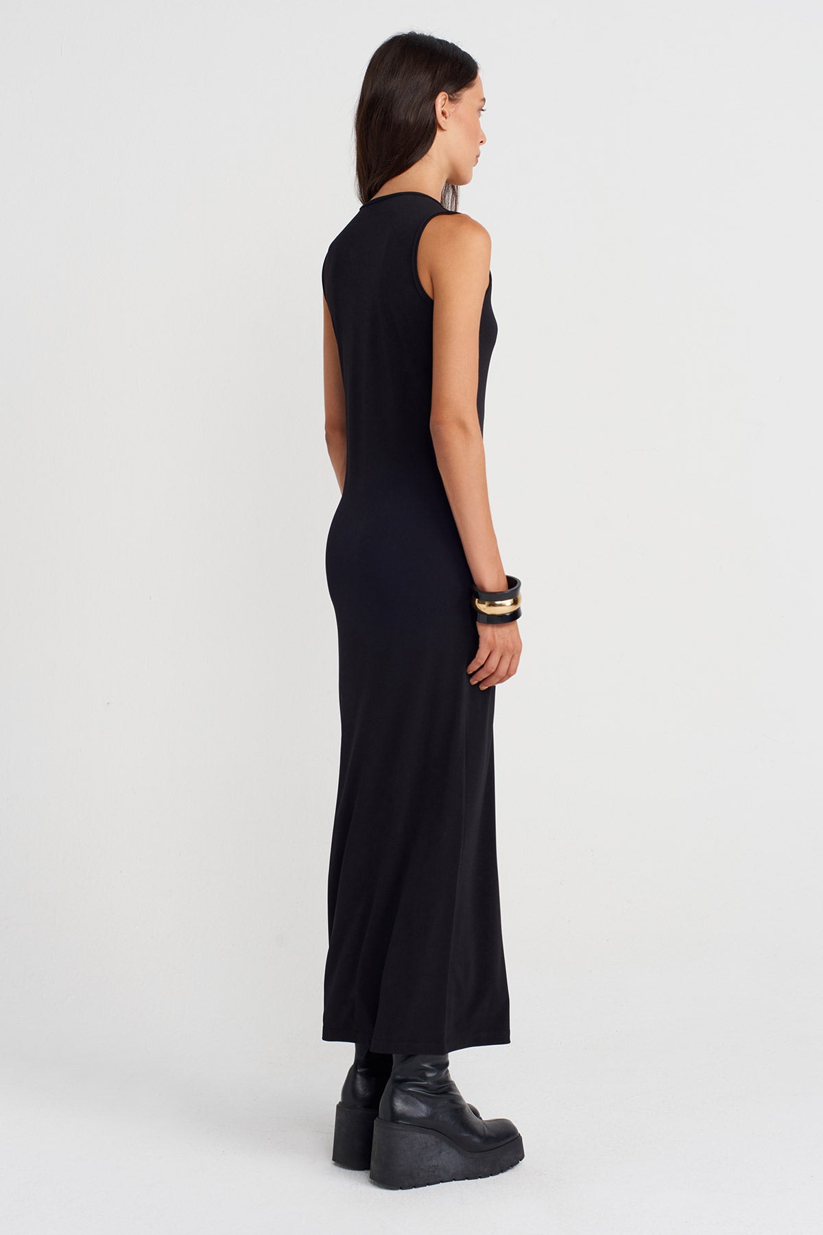 Black Long Jersey Dress-K254014102
