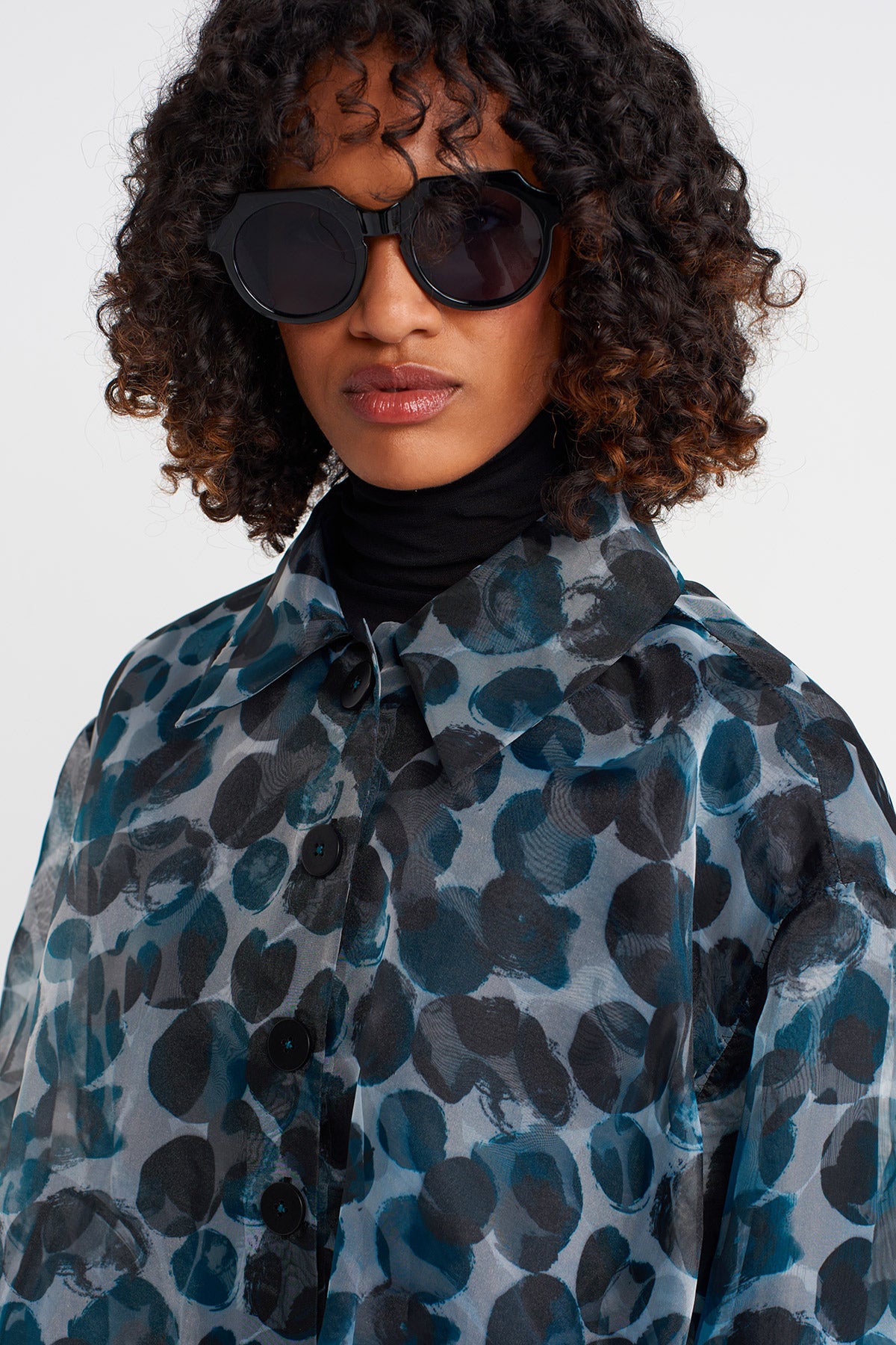 Patterned Organza Puffy Jacket-K255015022