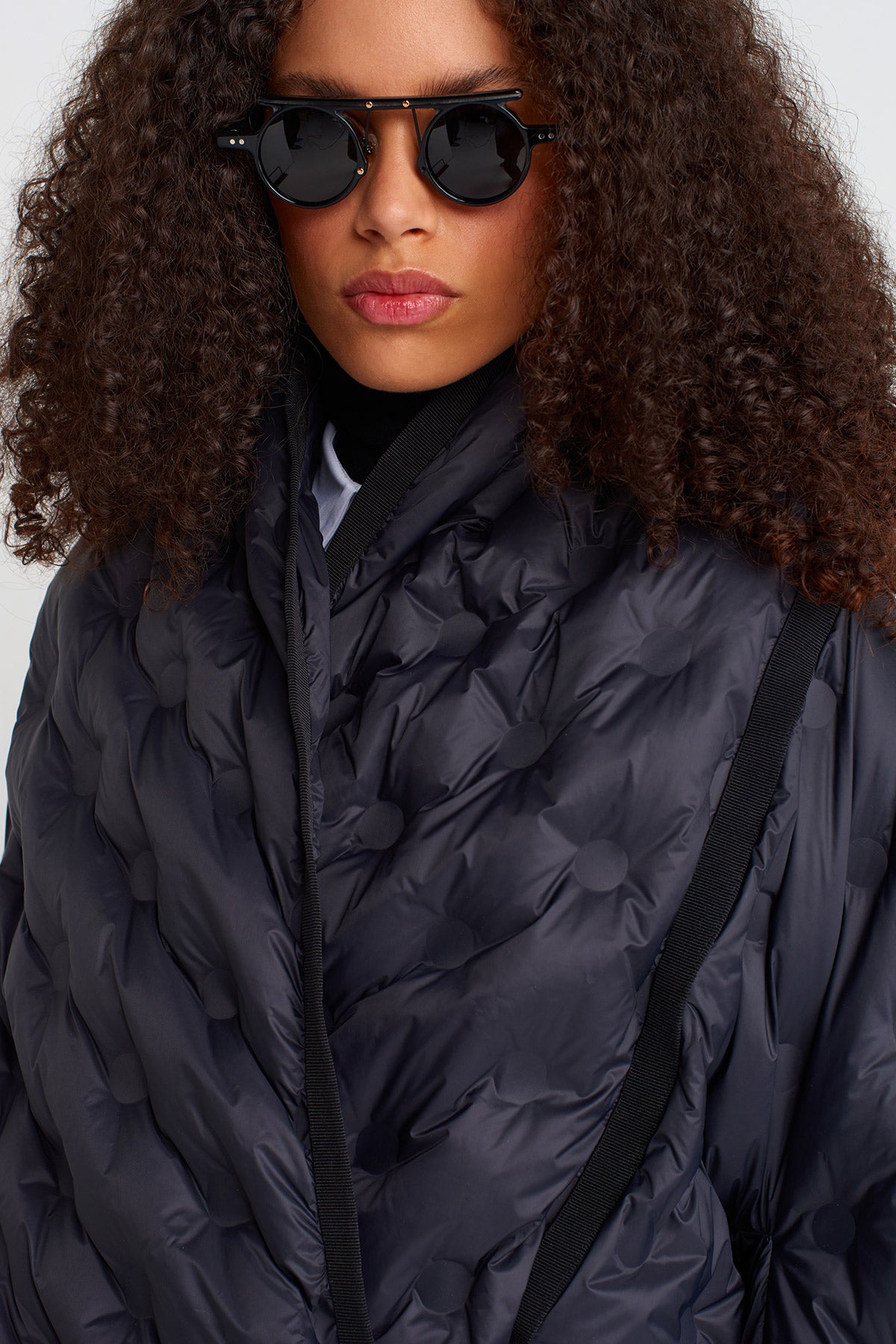 Black Quilted Short Bomber Jacket-K255015046