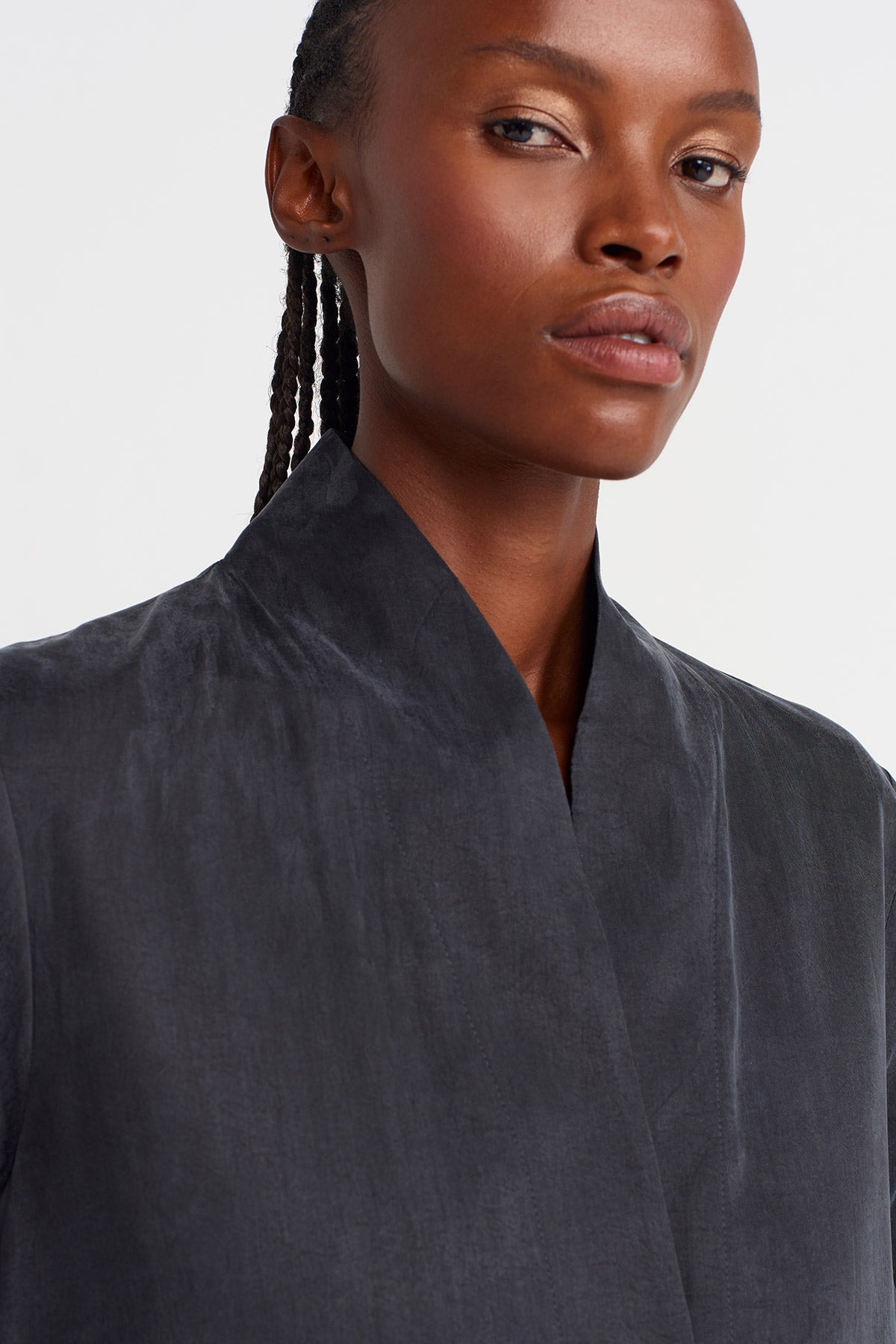 Black Stone-Washed Effect jacket-K255015074