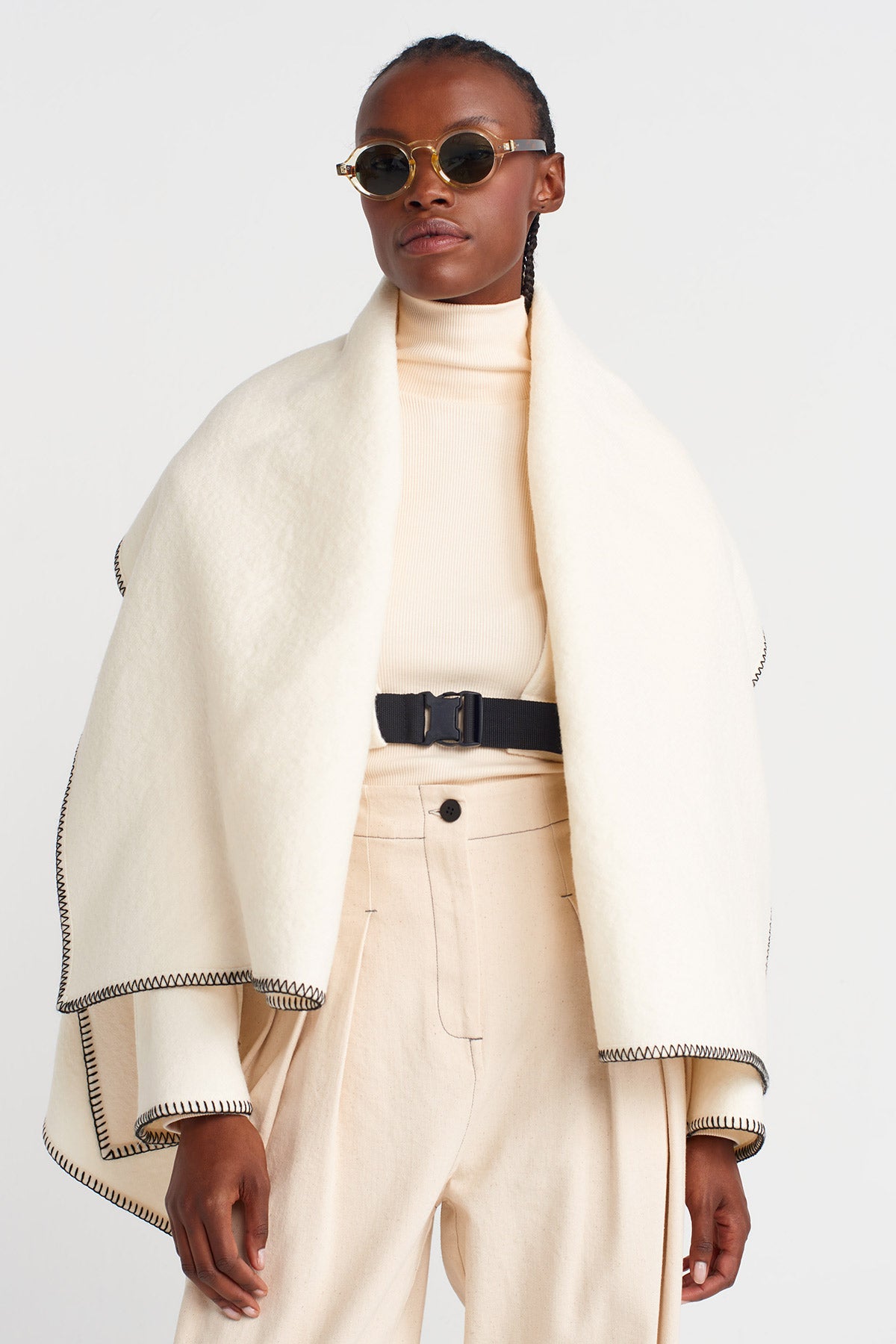 Nature Belted Cape Jacket-K255015076