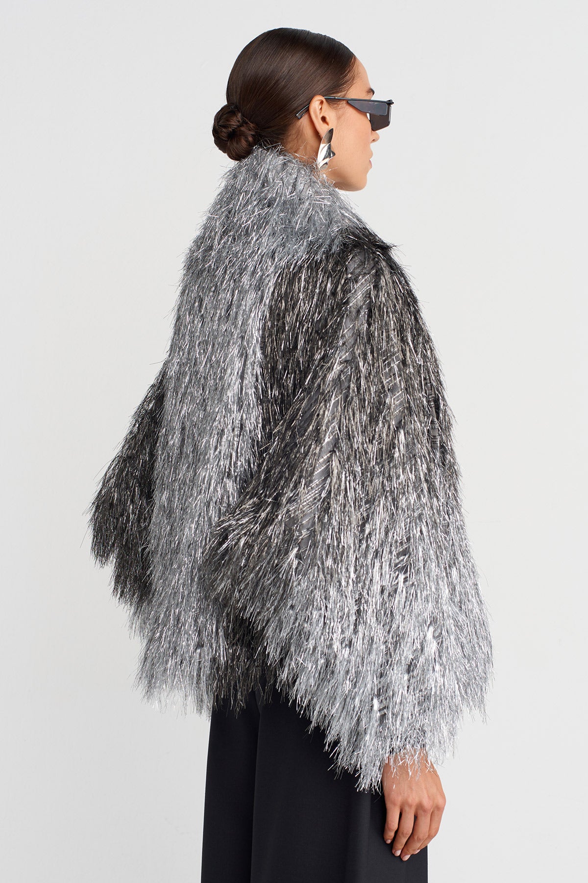 Silver Gradient Fringe Jacket-K255015089