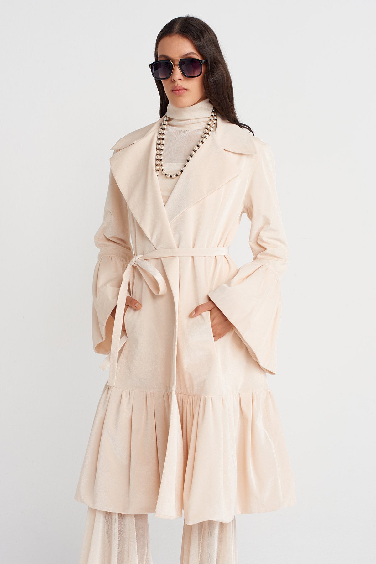 Nature Long Belted Jacket-K255015090