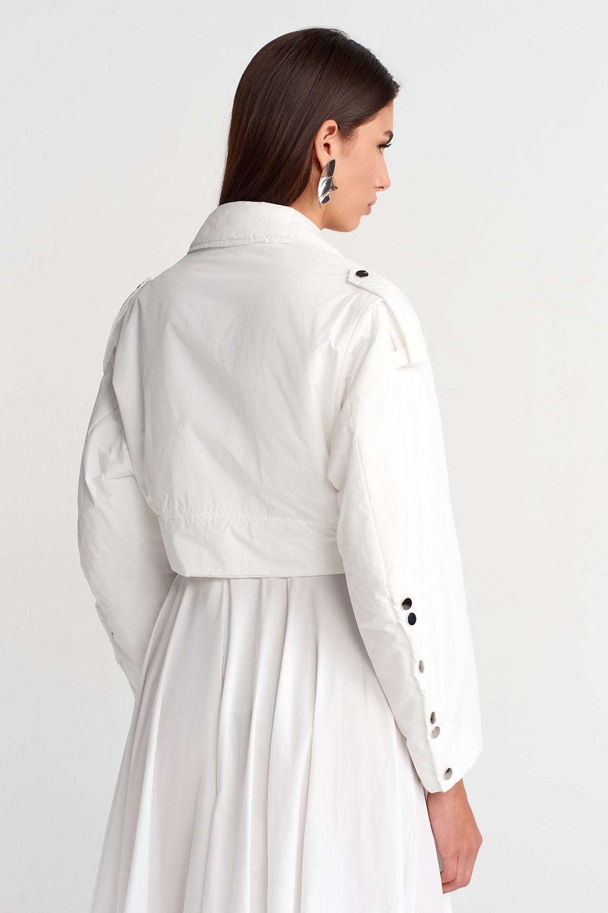 Mılk Belted Short Puffer Biker Jacket-K255015097