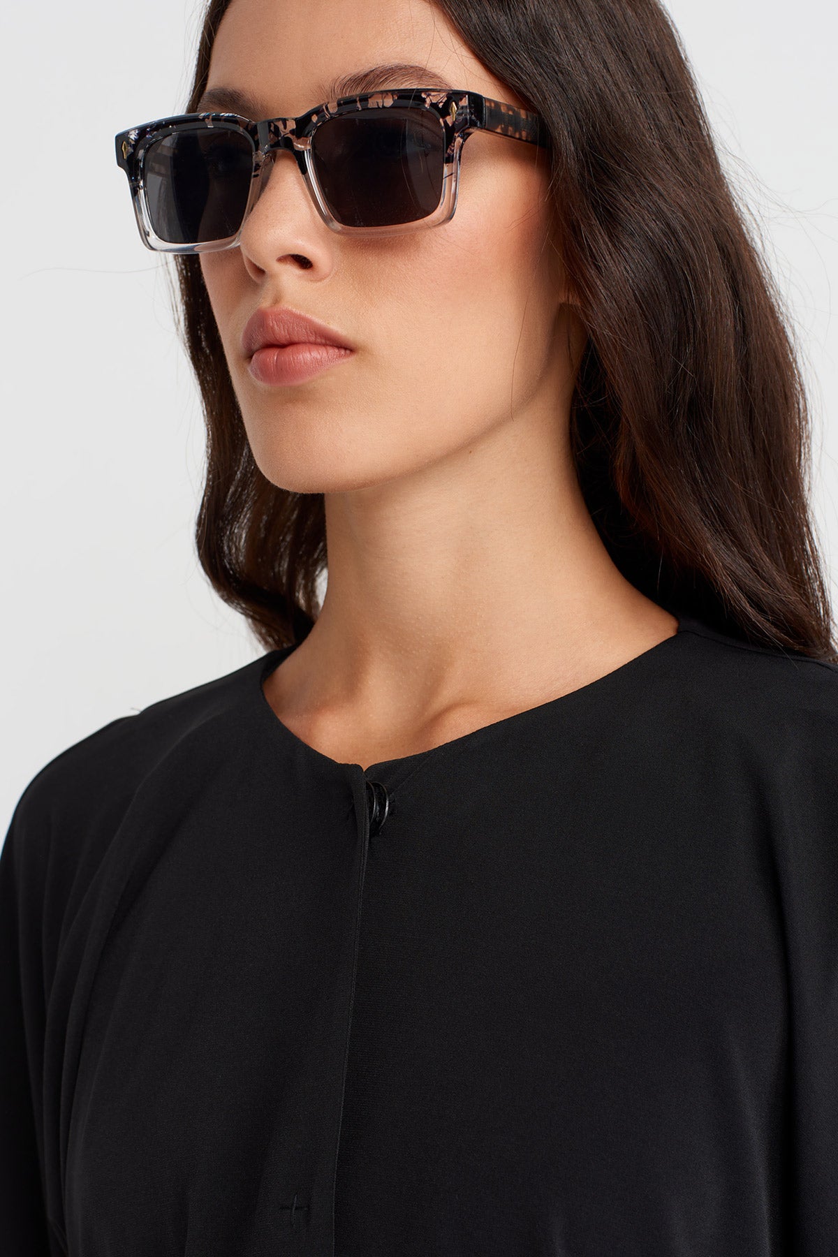 Black Jersey Cardigan with Snap Closure-K255015106
