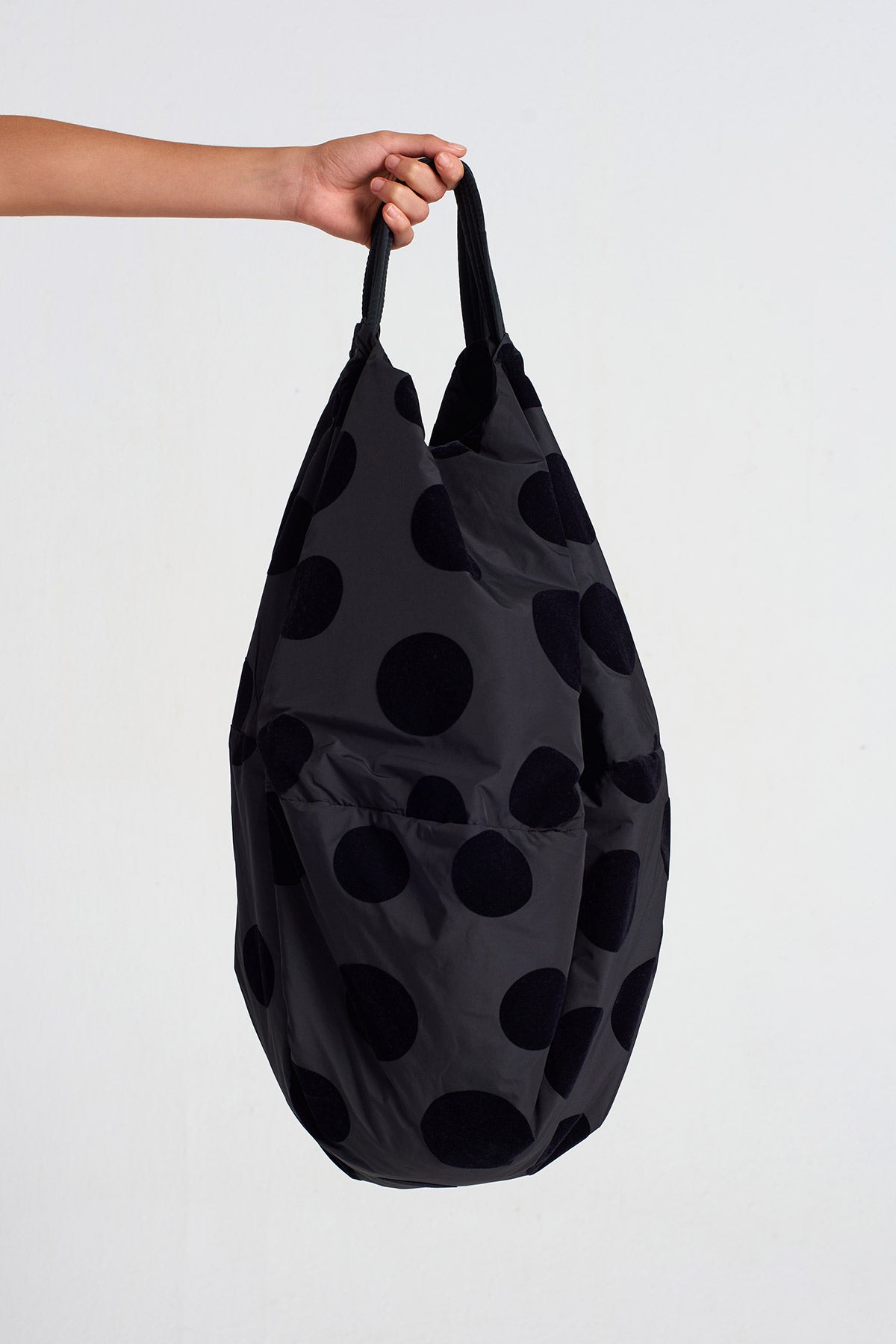Black Velvet Polka-Dot  Taffeta Bag-K258018007