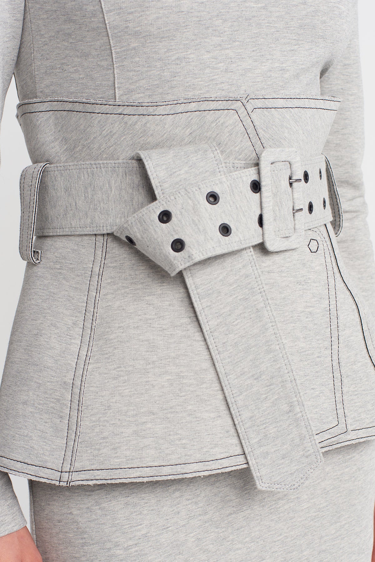 Light Grey Melange Corset Belt-K258018008
