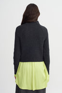 Darkgrey Melanj High Neck Ribbed Knit Sweater-K261011001