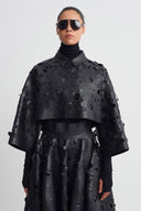 Black Laser Cut Leather Shirt-K261011031