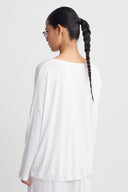 Off White V-Neck Oversized Blouse-K261011057
