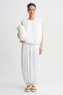 Off White Structured-Shoulder Balloon Blouse-K261011087
