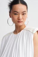 Off White Structured-Shoulder Balloon Blouse-K261011087