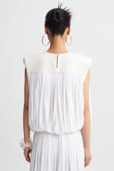 Off White Structured-Shoulder Balloon Blouse-K261011087