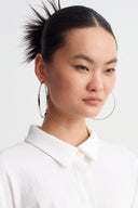 Off White Crepe Textured Shirt-K261011089