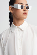 Off White Pocket Detail Oversized Shirt-K261011109