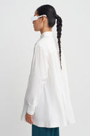 Off White Pocket Detail Oversized Shirt-K261011109