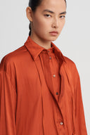 Flame Tie Detail Satin Shirt-K261011125