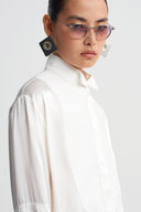 Off White Concealed Placket Piped Shirt-K261011114