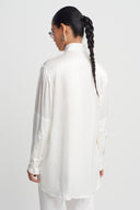 Off White Concealed Placket Piped Shirt-K261011114