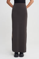 Brown Jersey Pencil Skirt-K262012026