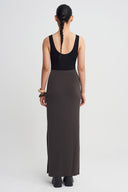 Brown Jersey Pencil Skirt-K262012026