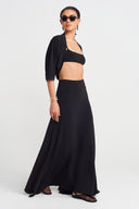 Black A-Line Jersey Skirt-K262012027